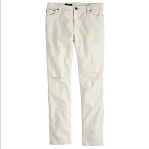 J.Crew Cropped Vintage Straight Leg Jeans in Distressed Ecru/Cream Size 26 - NWT